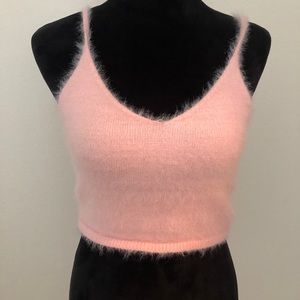 Pink furry top